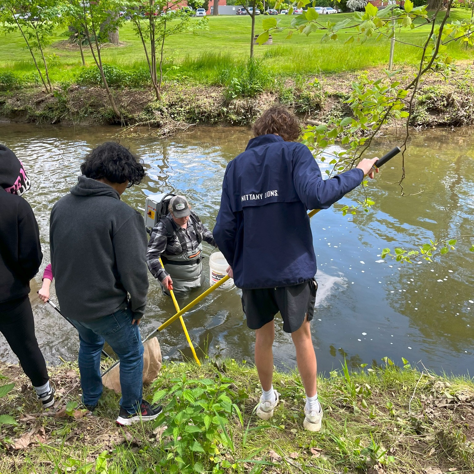 LM students cleaning up the stream