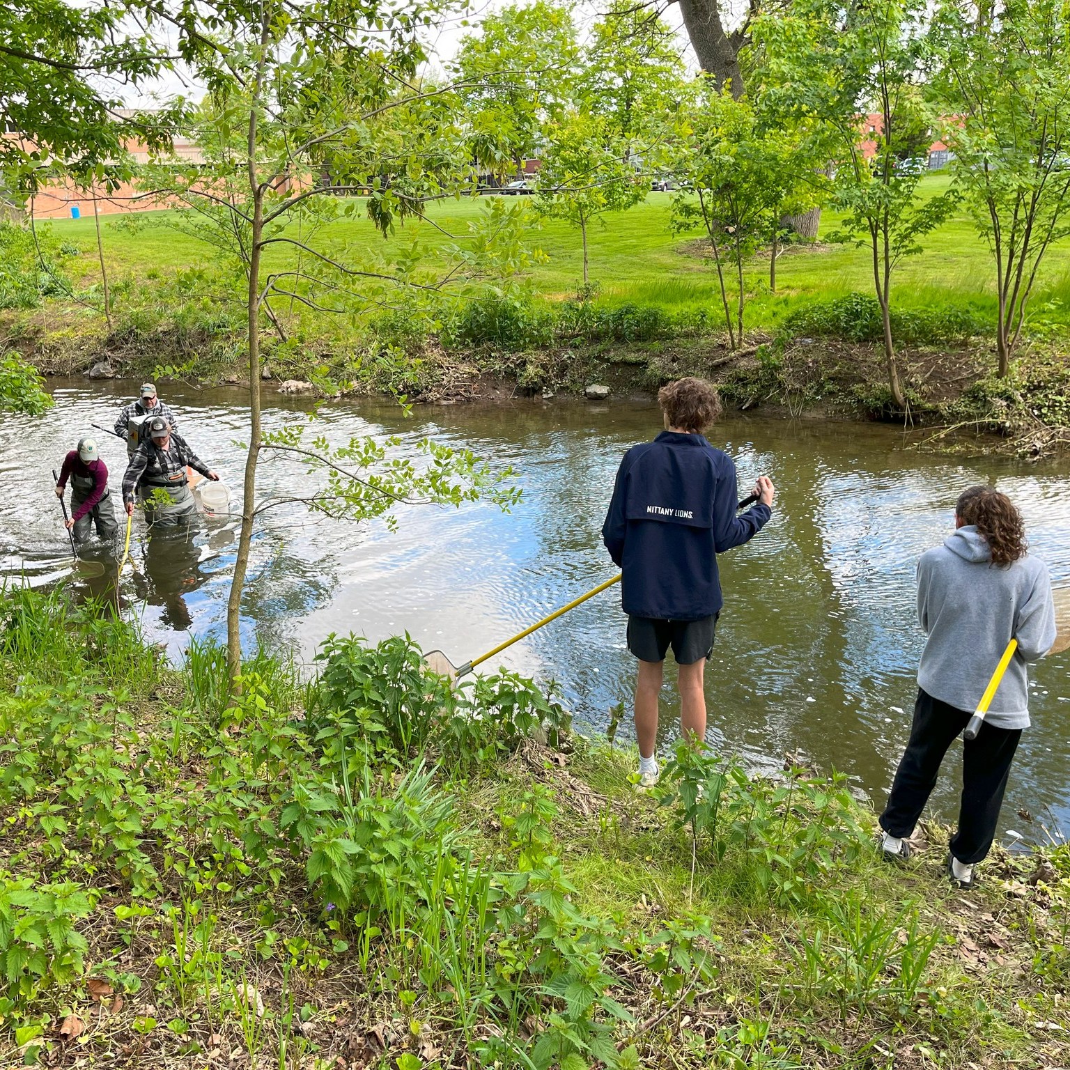 LM students working in the stream