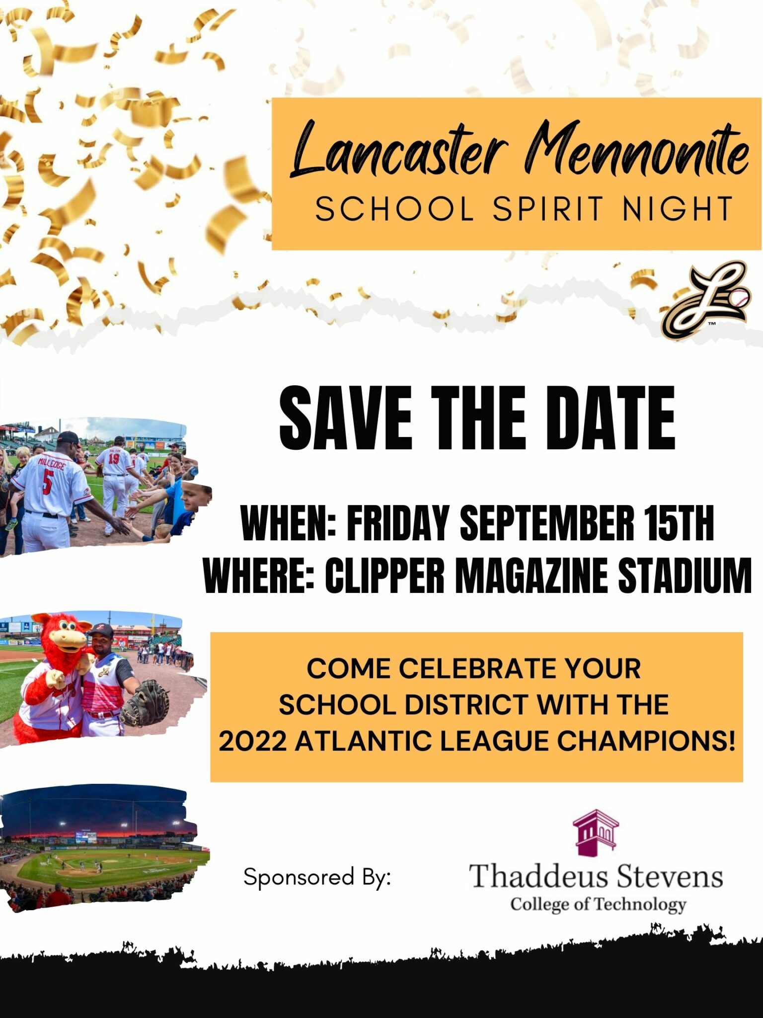 Save the date for Lancaster Mennonite at the Barnstormers Stadium.