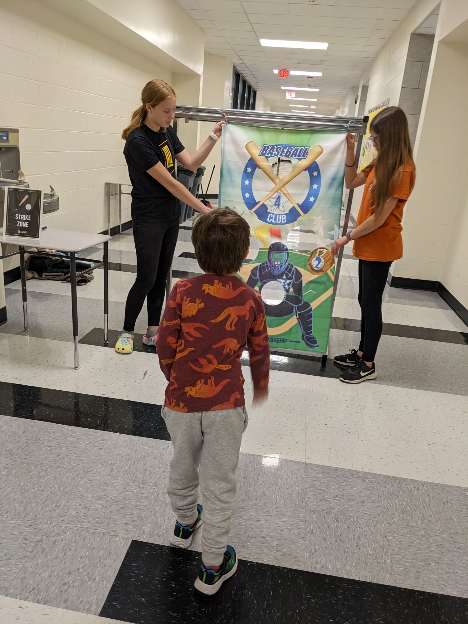 Student and volunteers during the carnival games