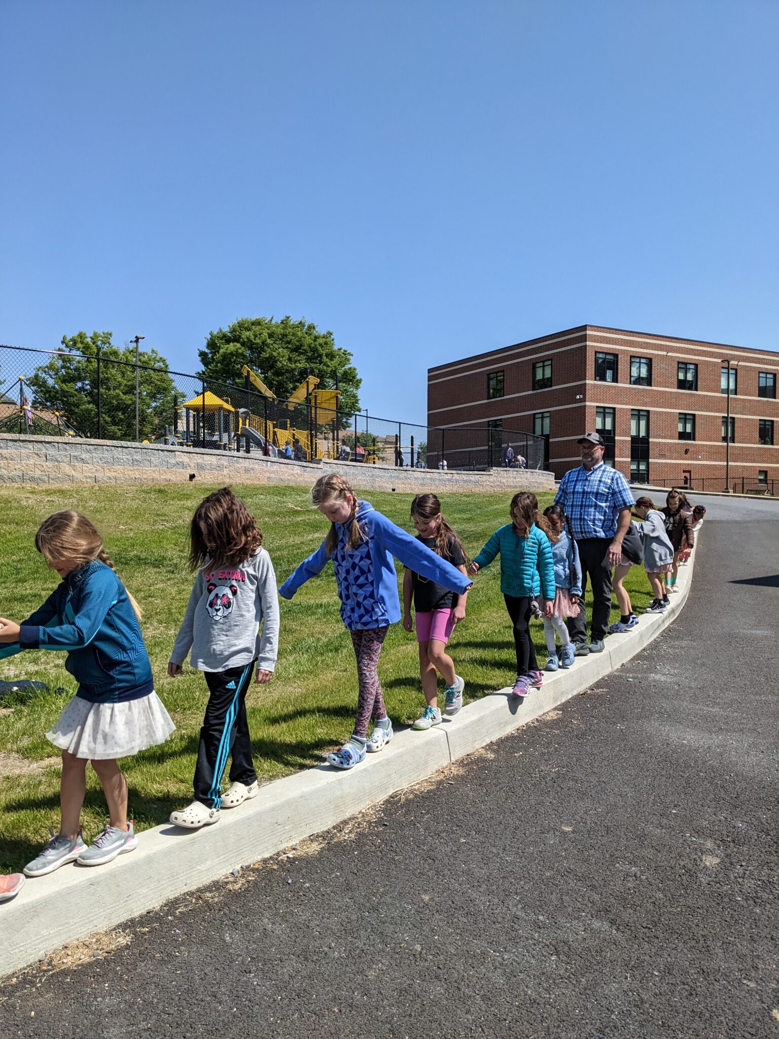 Elementary students on nature walk