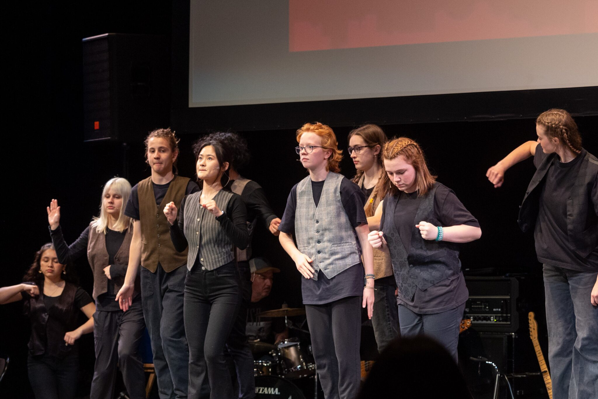 LM students on stage