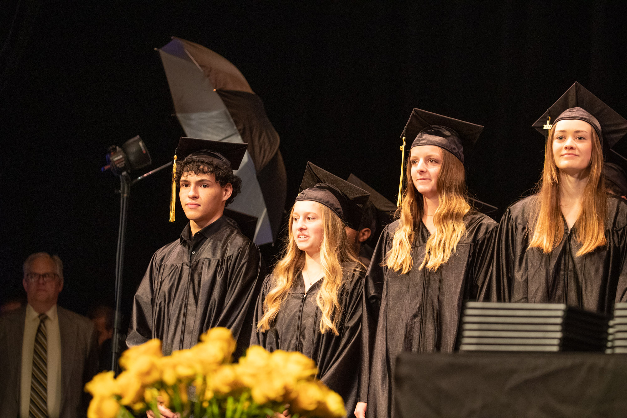 LM students on stage at graduation