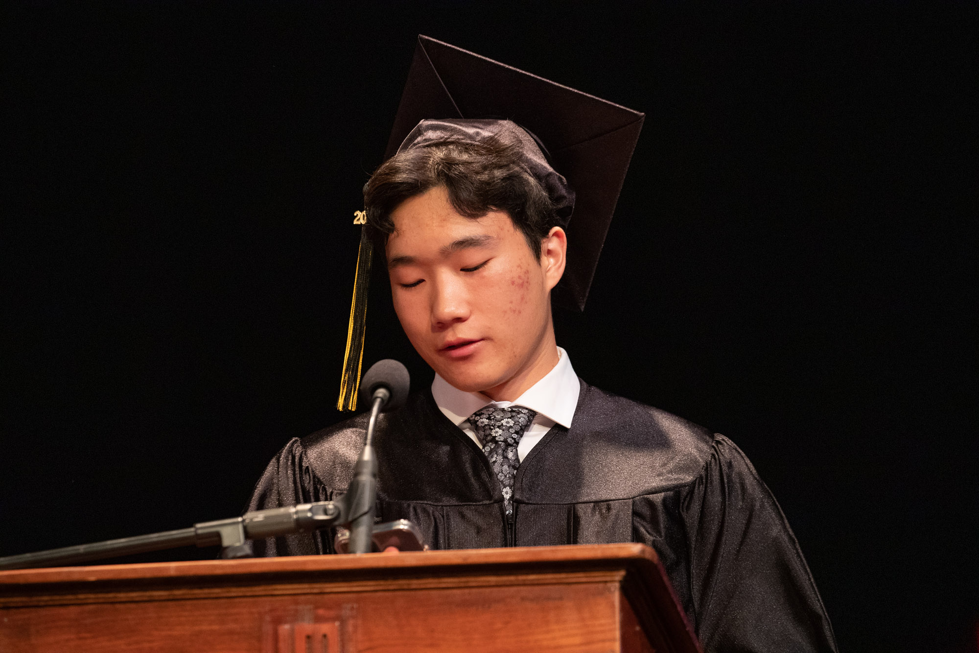 Student speaking at Graduation