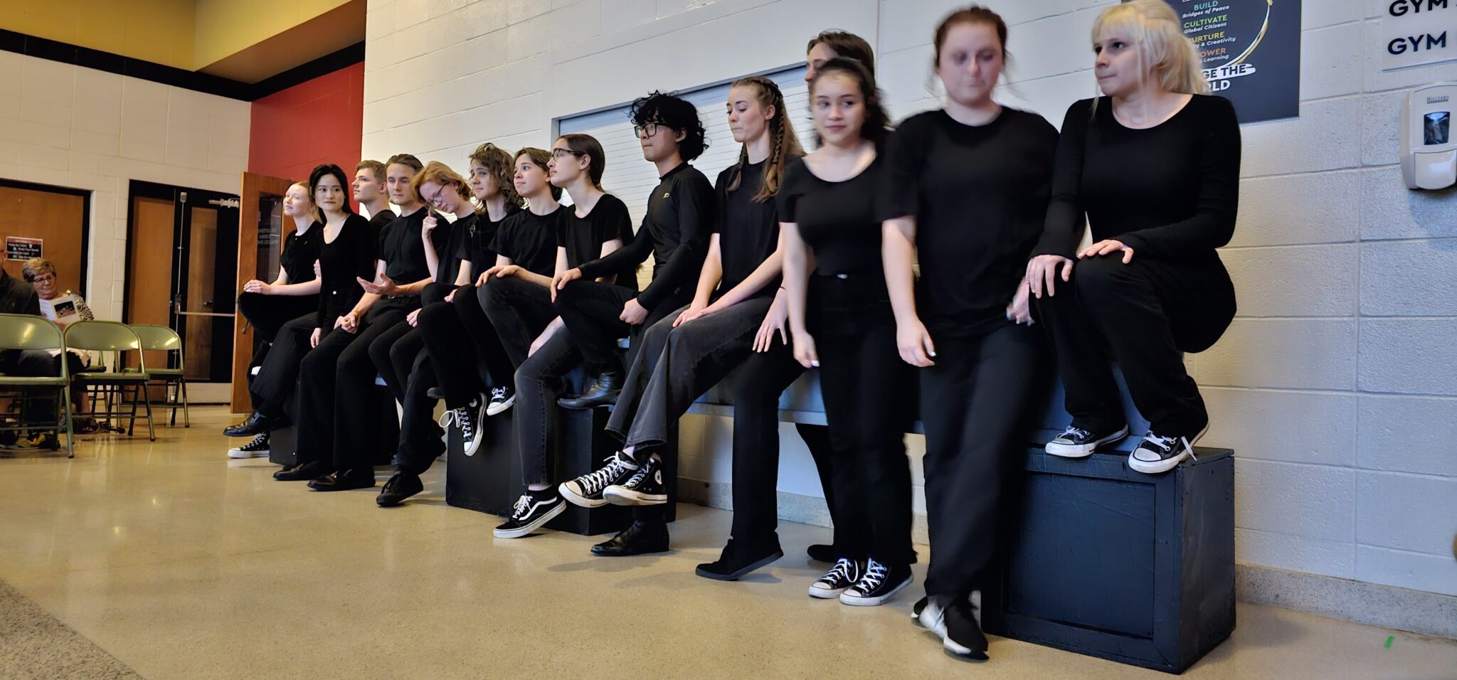 Students in production of 