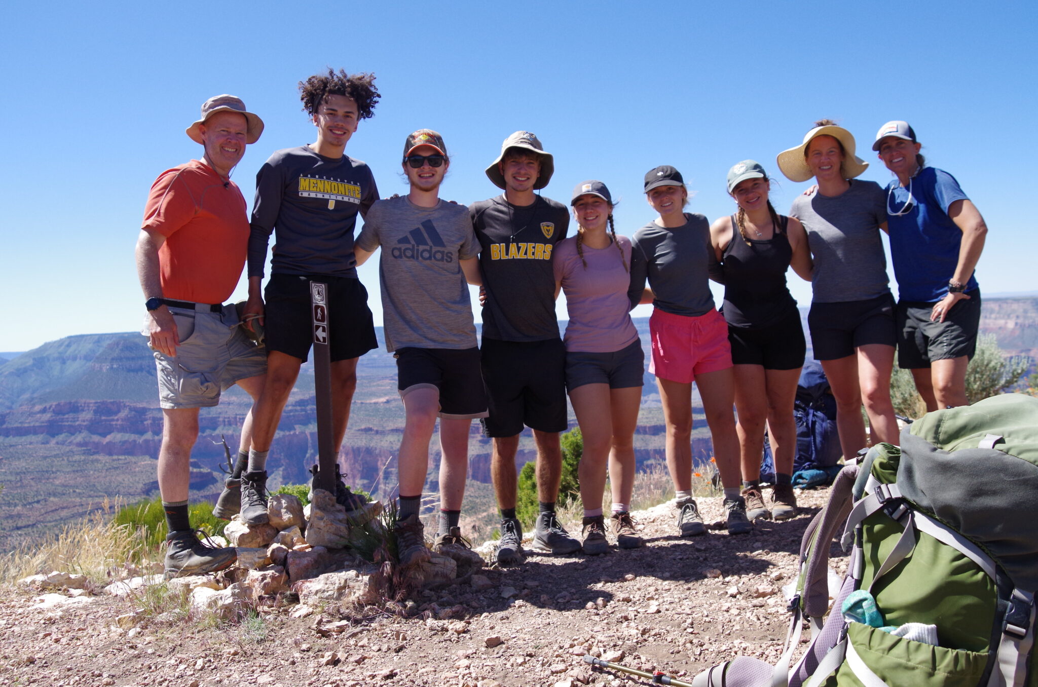 Students and teacher at the Grand Canyon