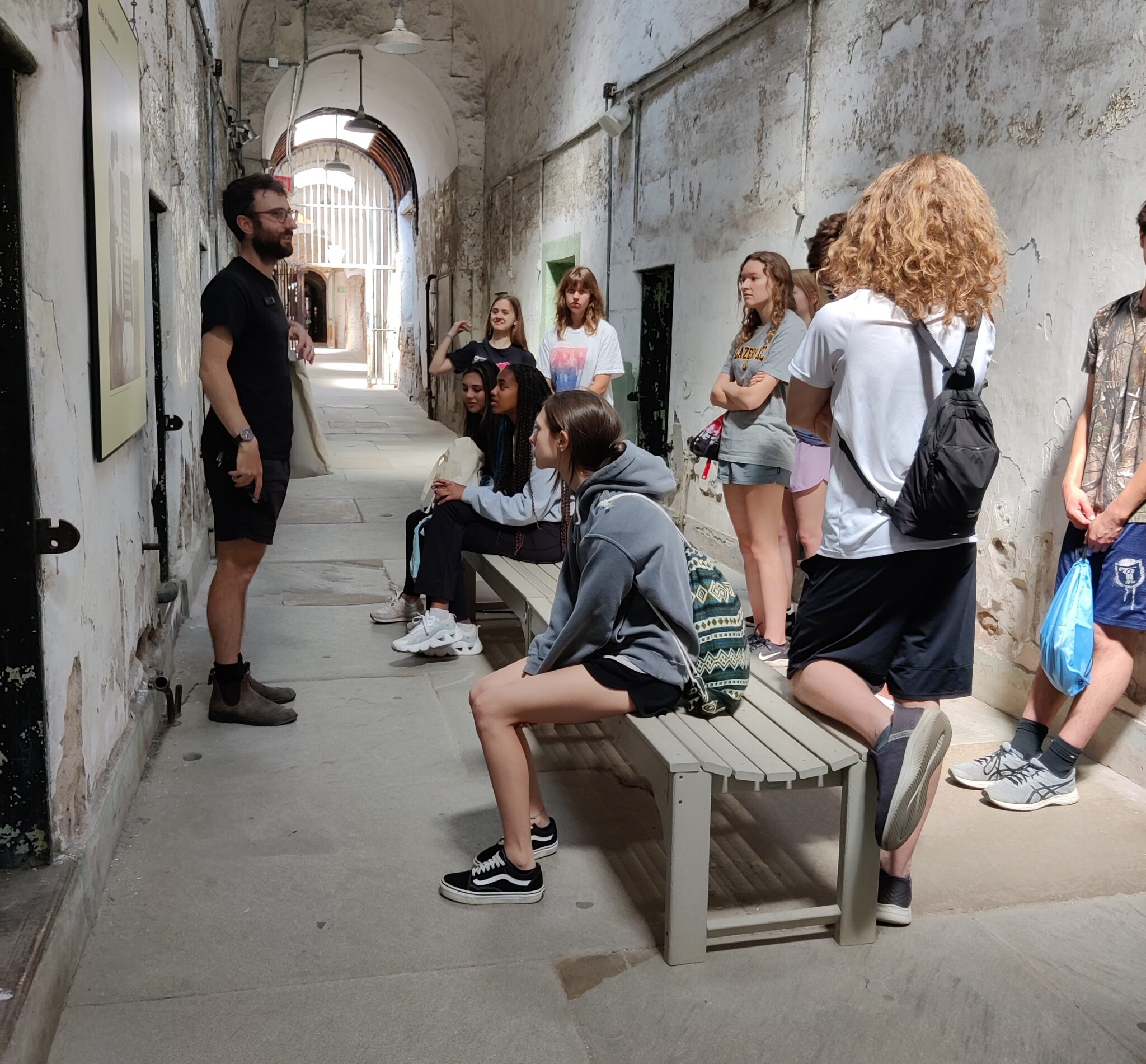 Students on tour at Eastern State Penitentiary