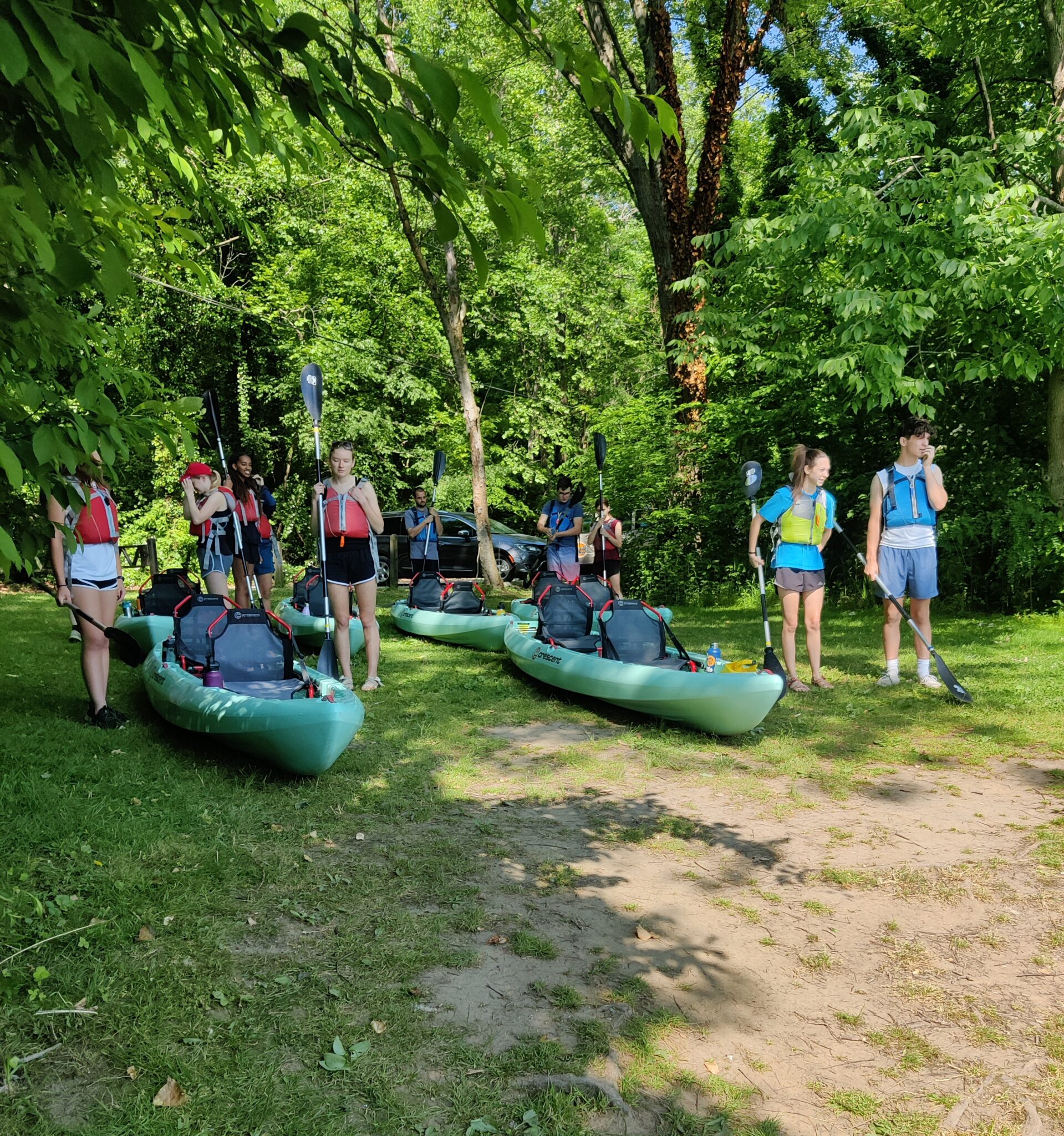 Students getting ready to kayak the Susquehanna