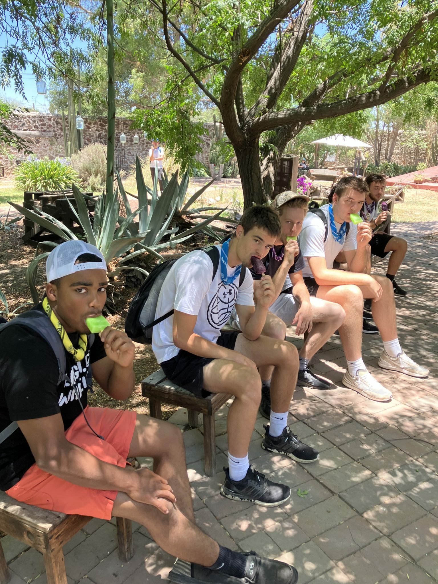 Students eating popsicles