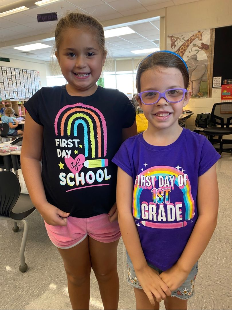 two students on the first day of school