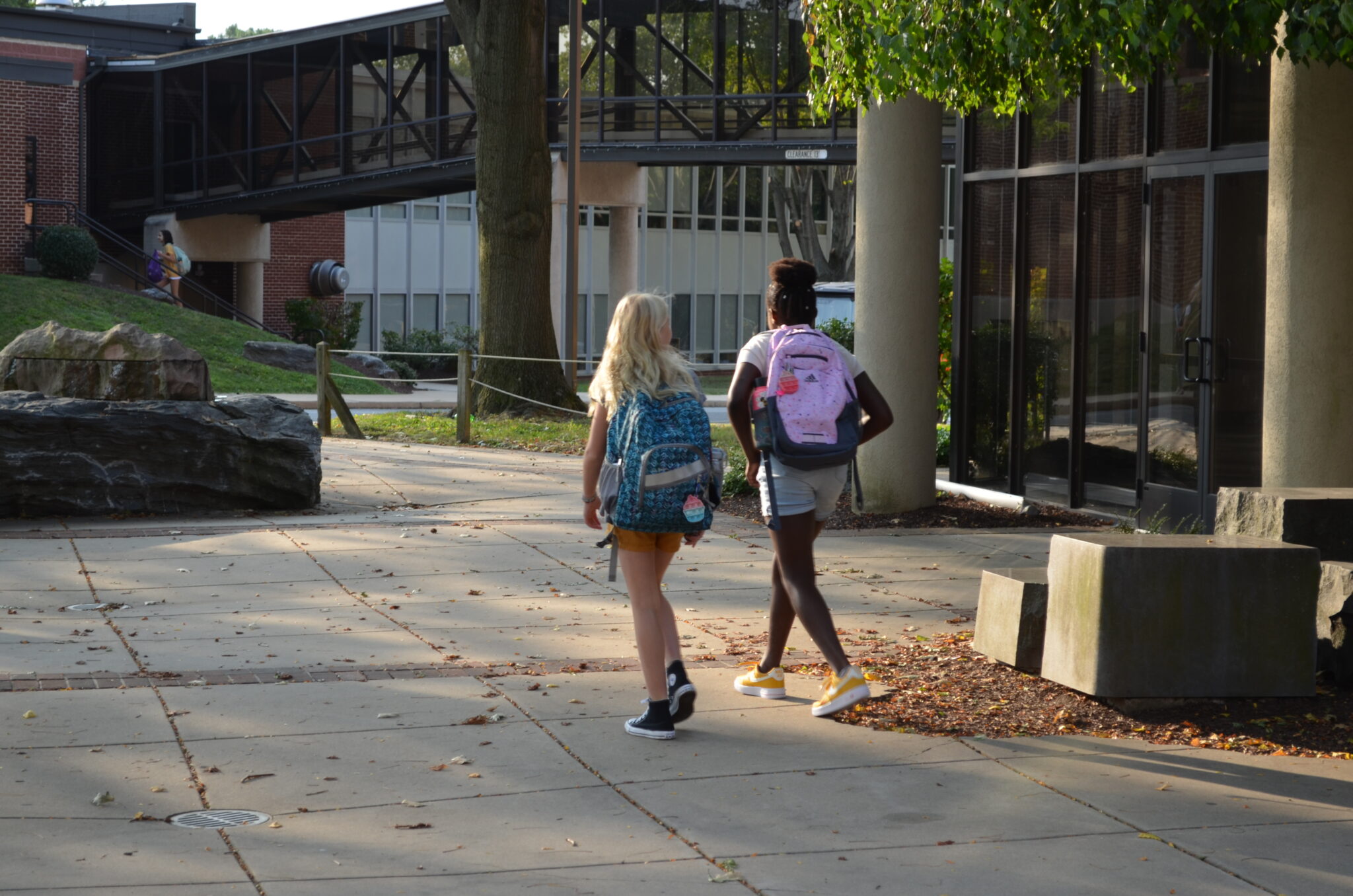 Students walking outside