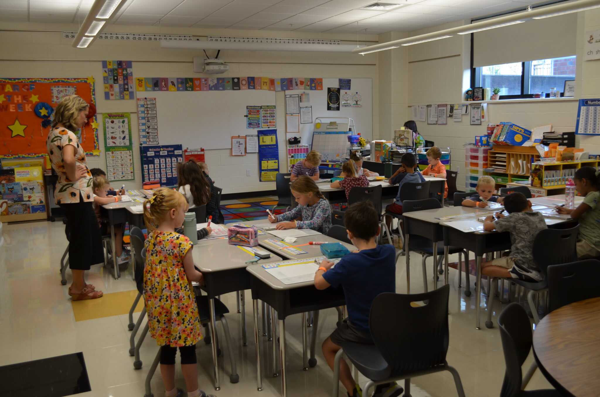 Elementary students in class