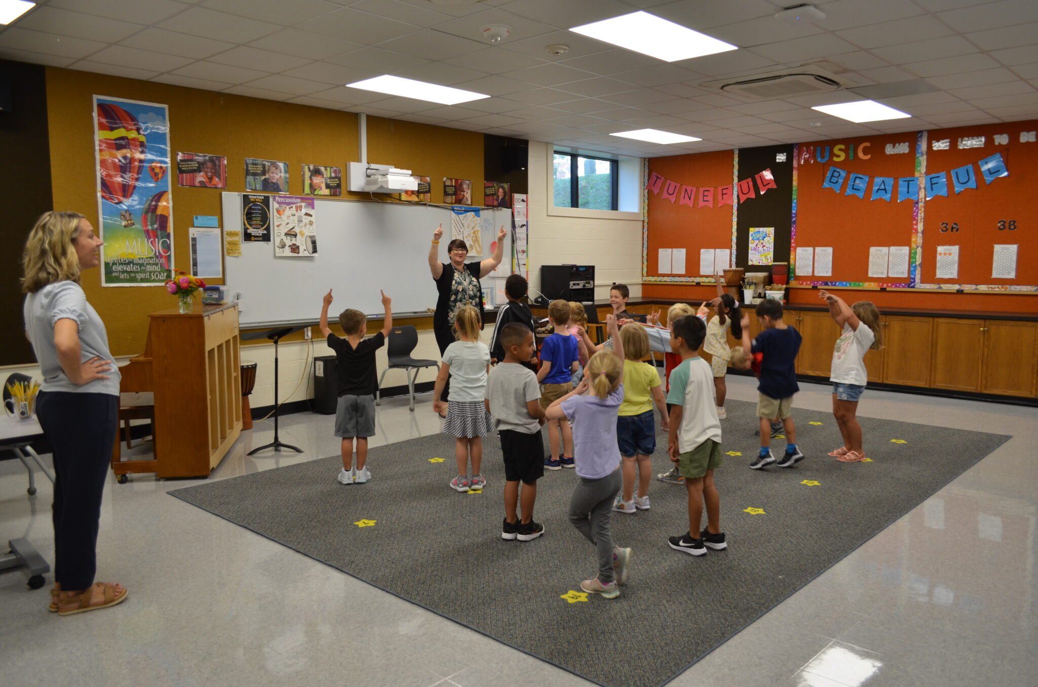 Students in music class