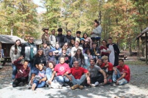 Frank Albrecht '76 with students