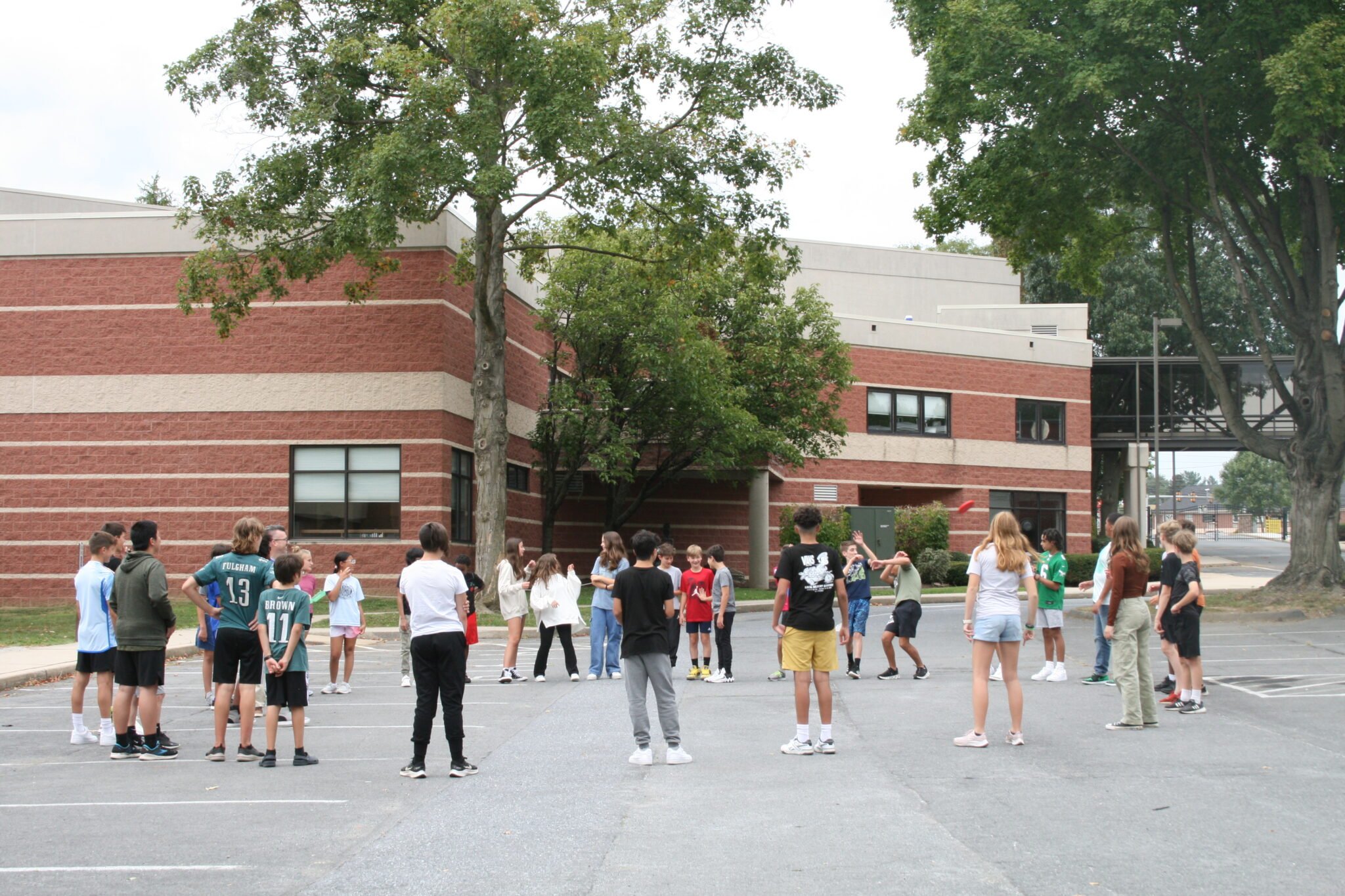 students outside playing