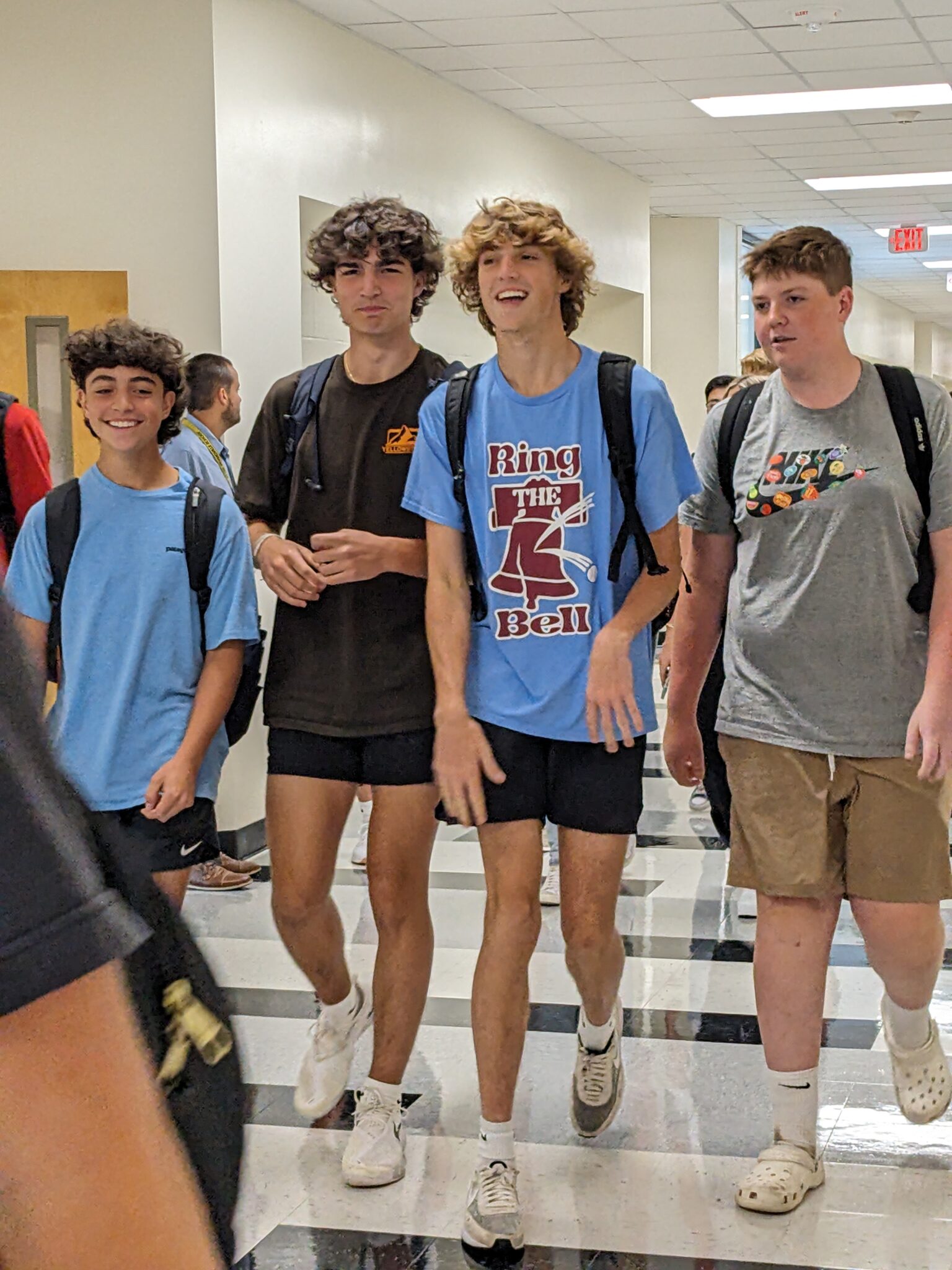 students walking in the hall