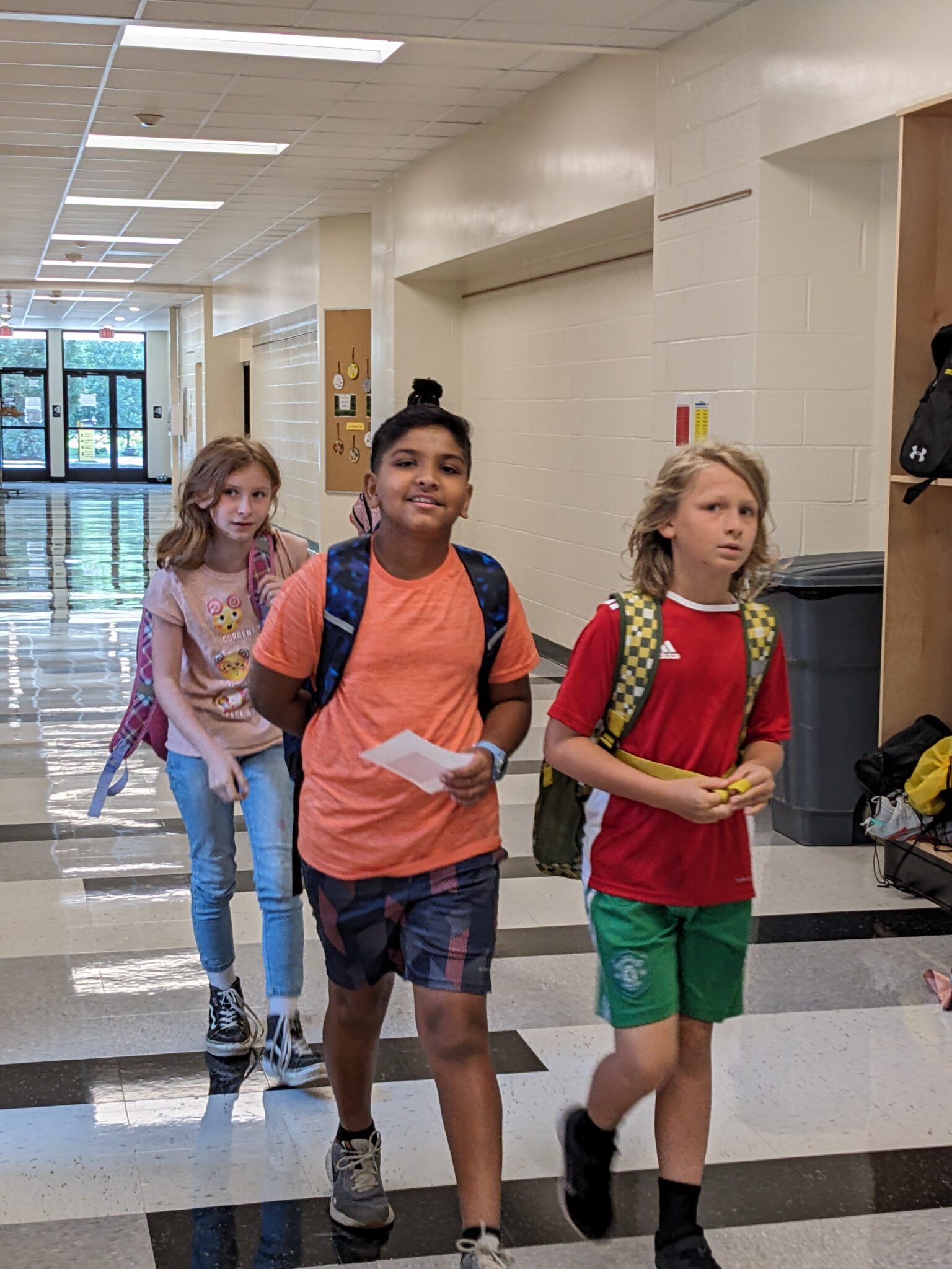 Middle school students in the hall