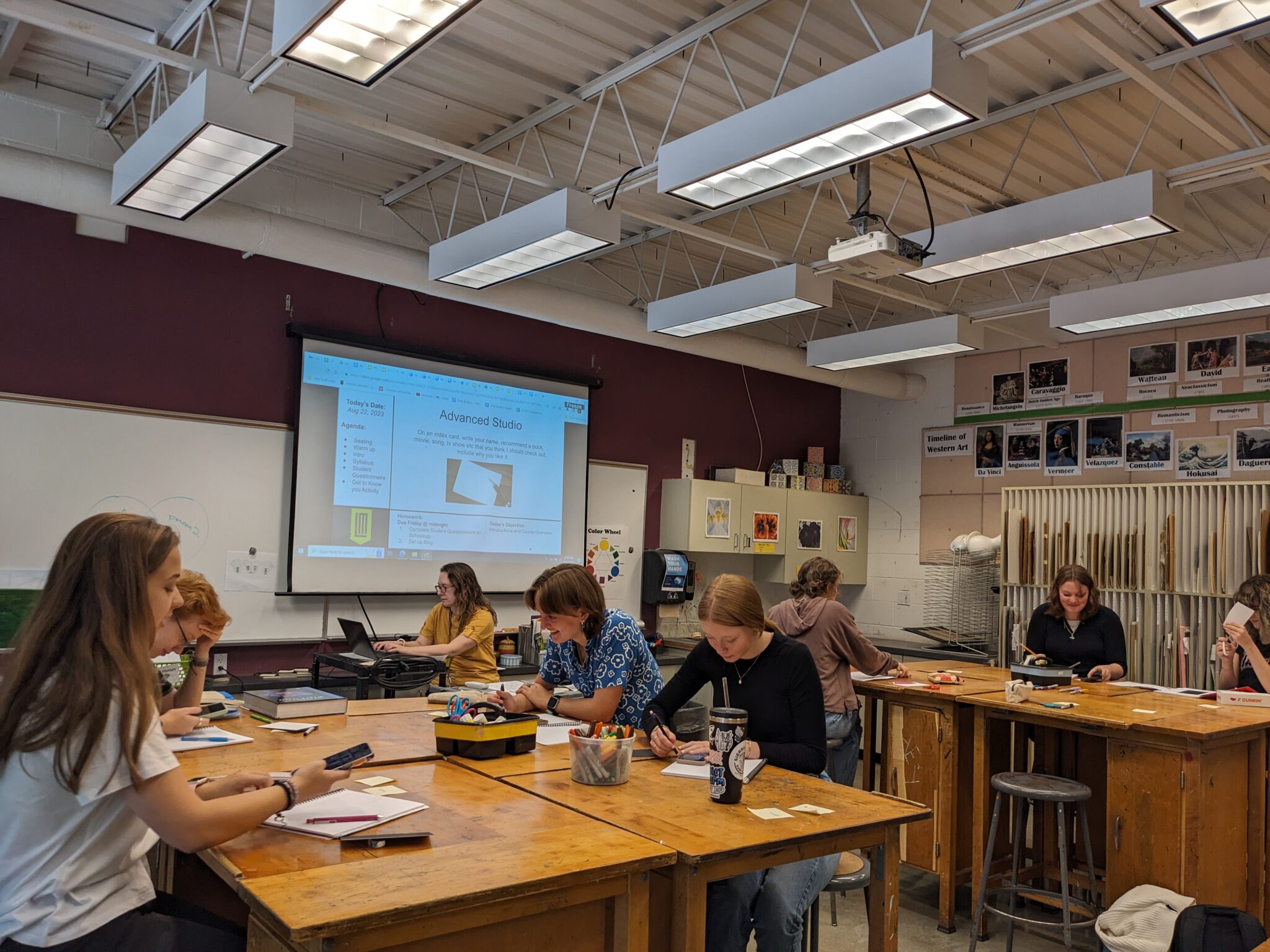 Students in class