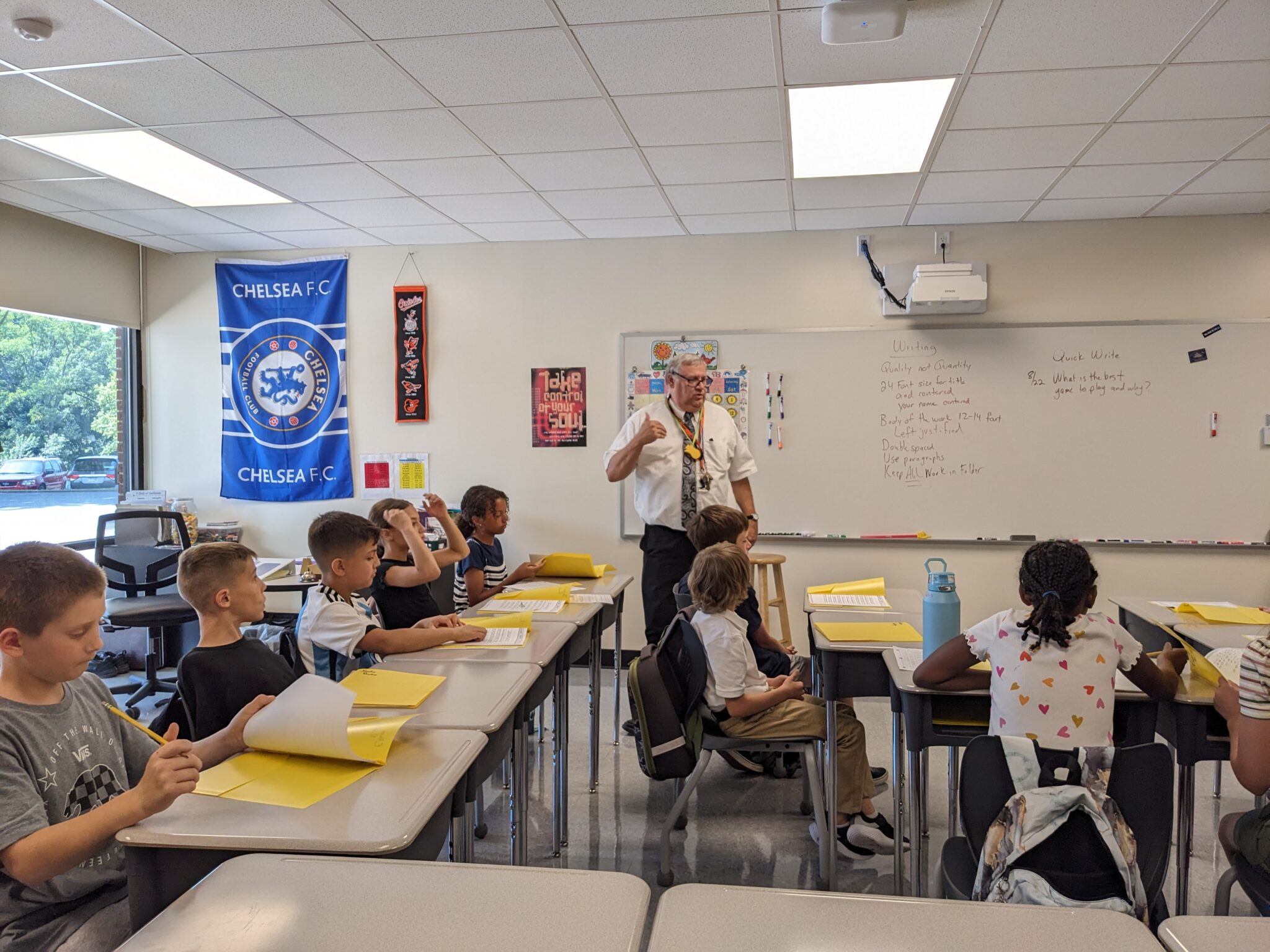 Middle school students in class