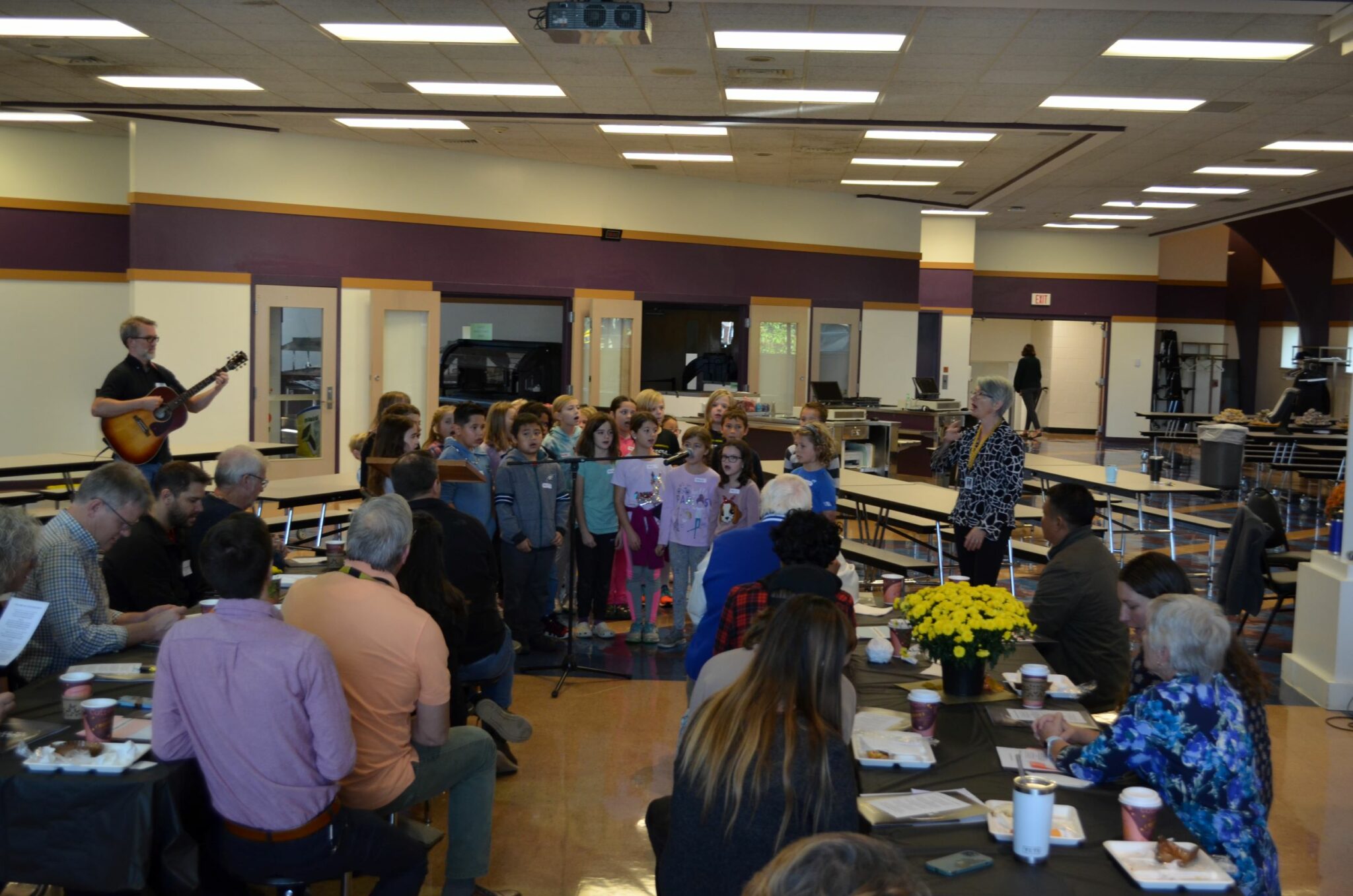 Students singing at Pastor's Day