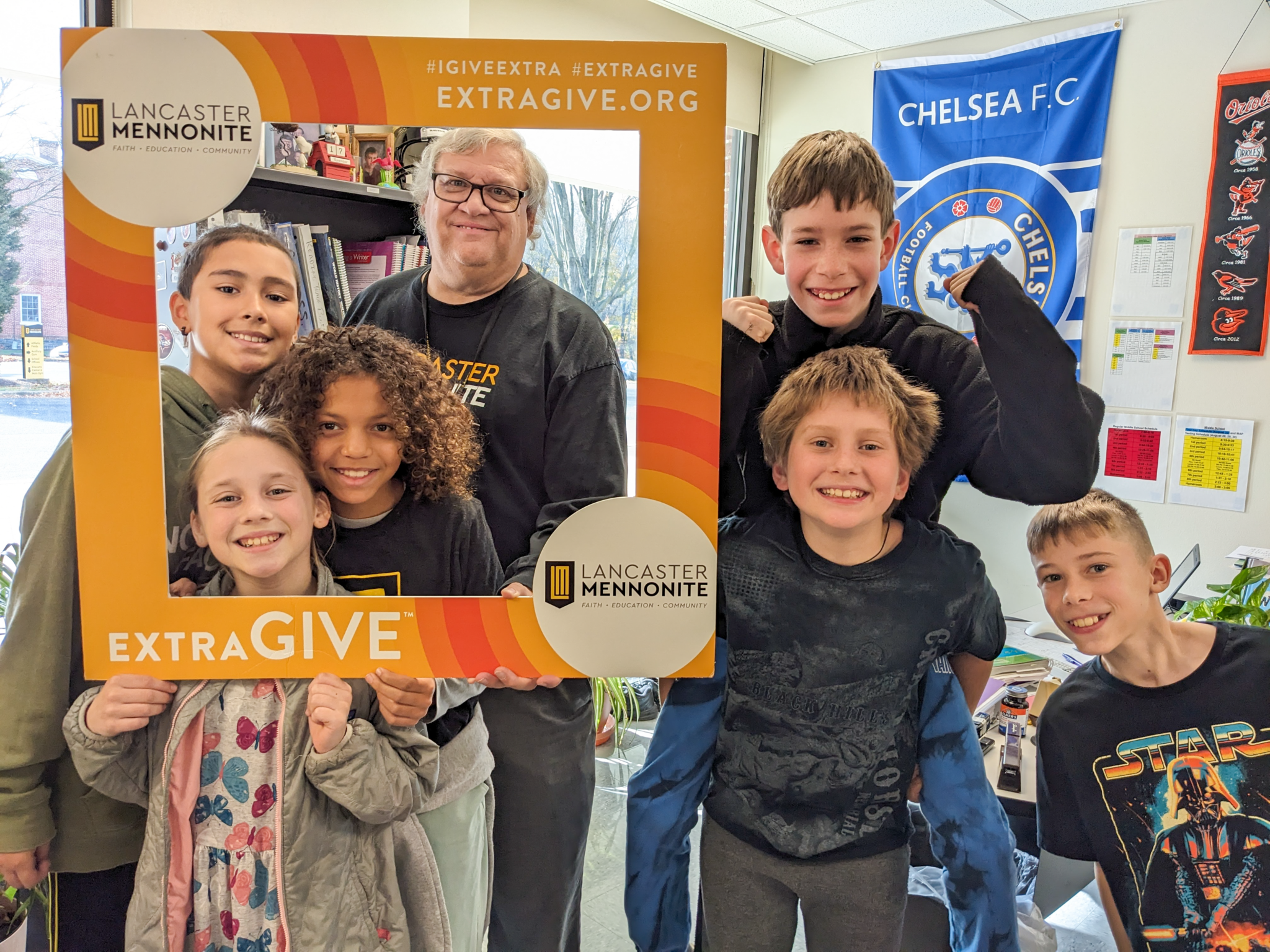 middle school students on ExtraGive day