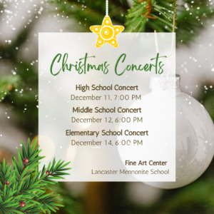 Christmas Concert dates and times