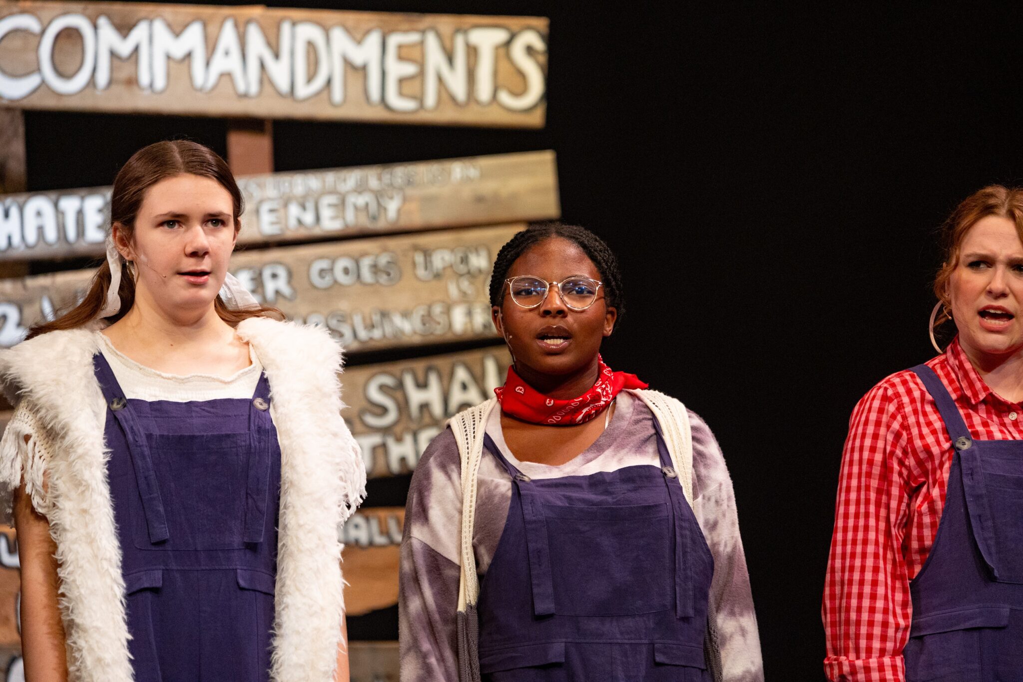 LM students during production of Animal Farm