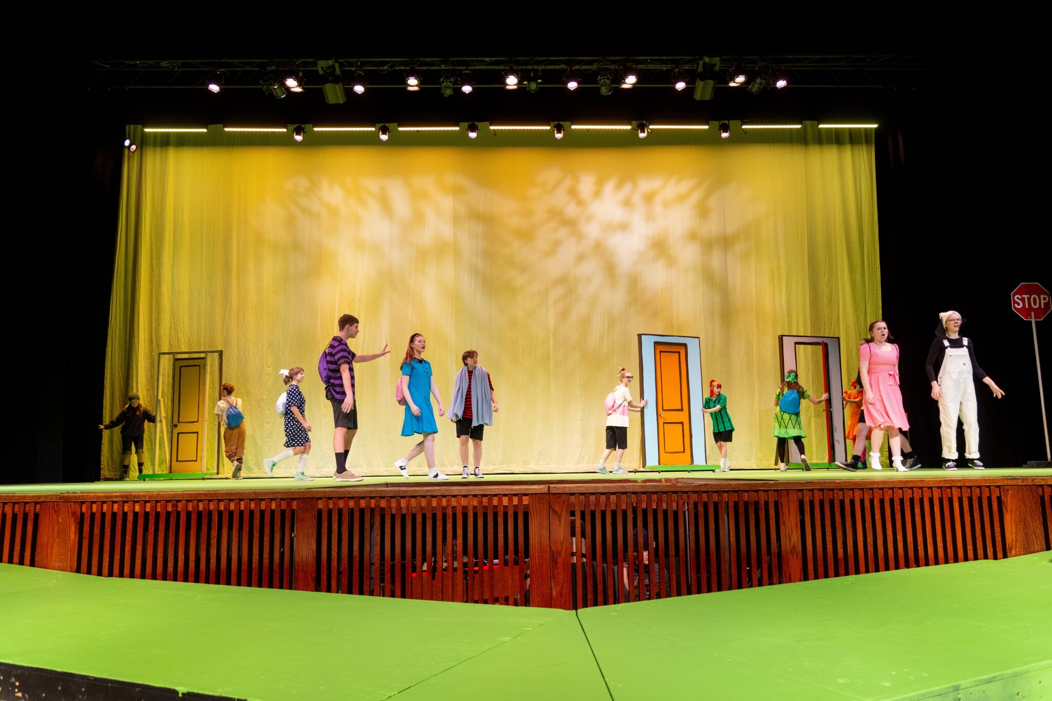 students on stage