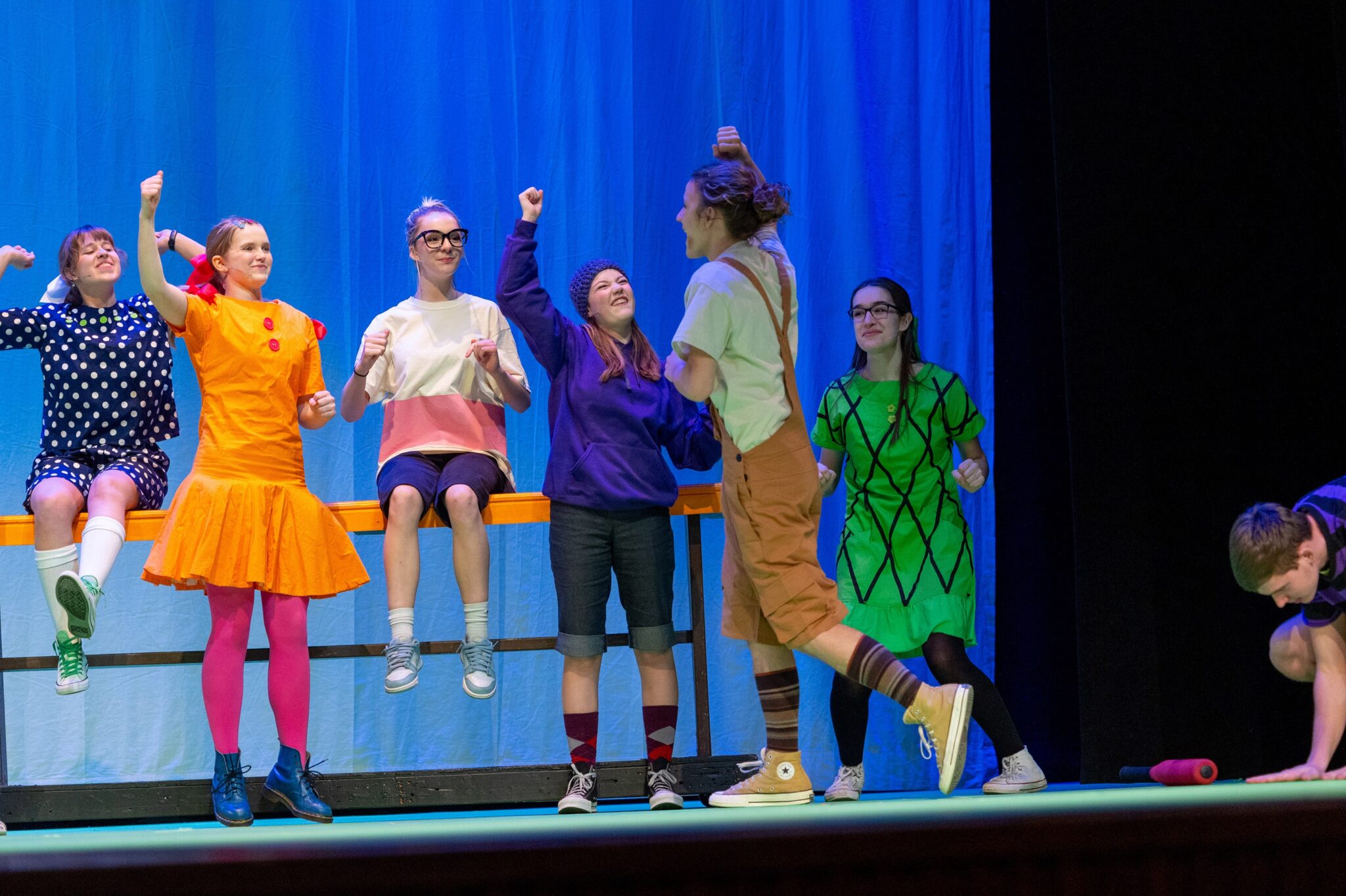 cast of Charlie Brown on stage.
