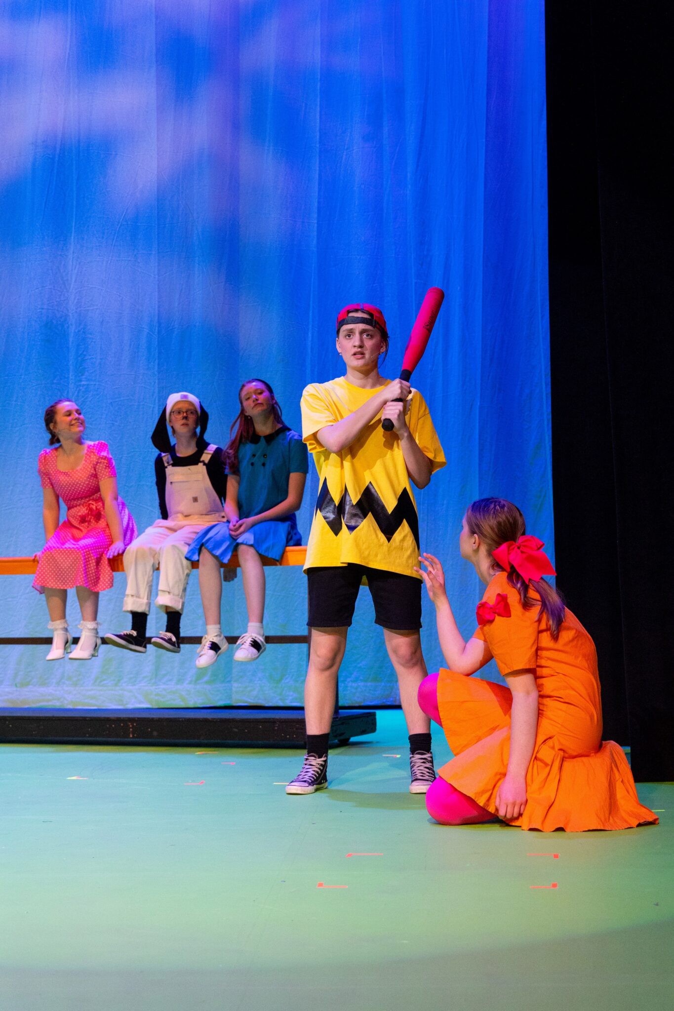 cast of Charlie Brown on stage.