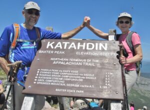 Ernie & Lois completing the Appalachian Trail in Maine.