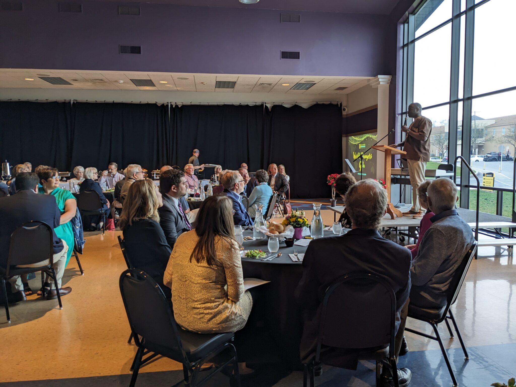 Dr. Badriaki speaking to Gala attendees