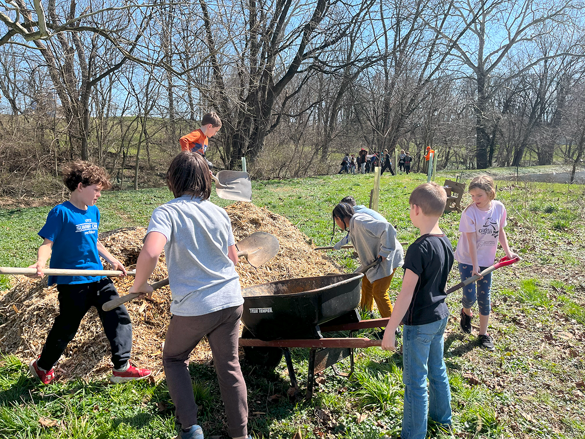 LM students working outside during World Changer Week