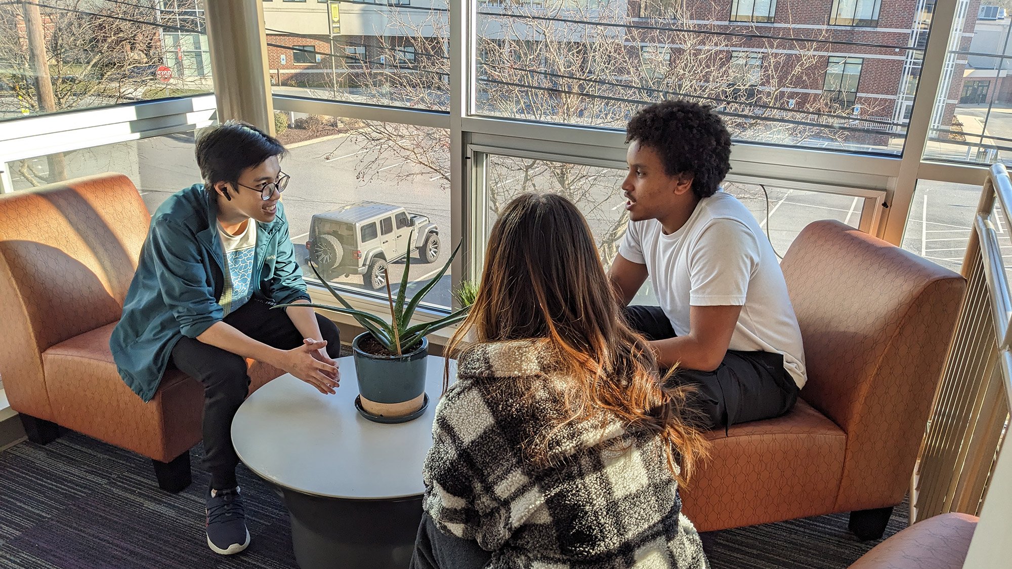 International students talking