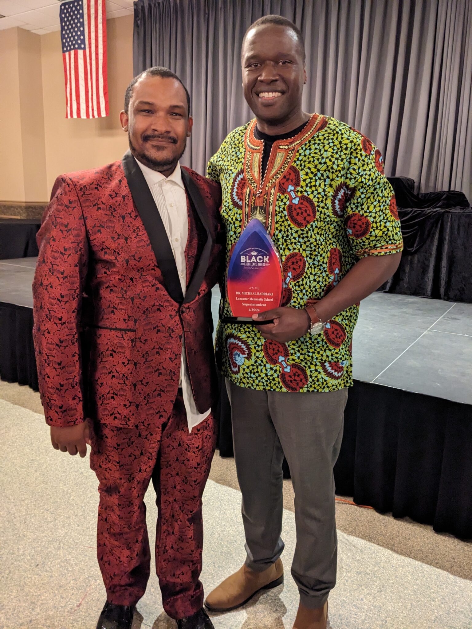 Dr. Badriaki at African American Cultural Alliance award ceremony.