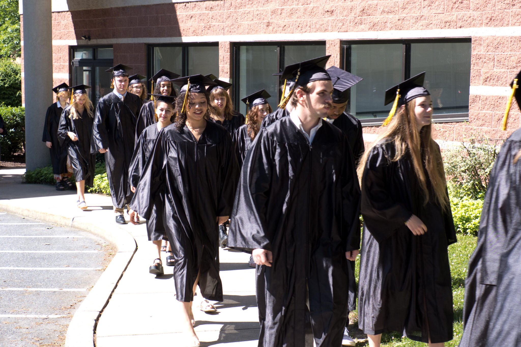 Class of 2024 walking to graduation