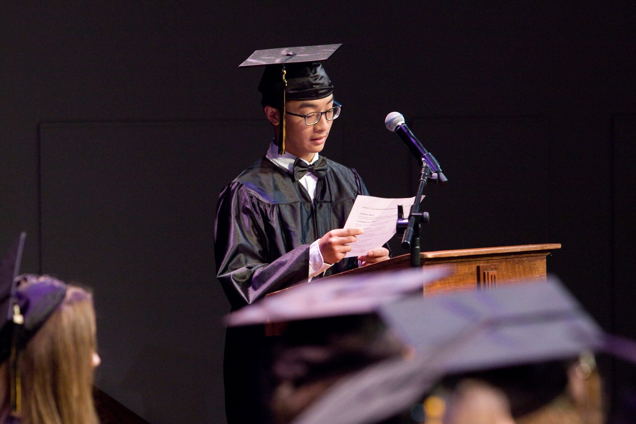 Student speaking at Graduation