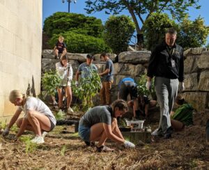 Seth Buckwalter with students
