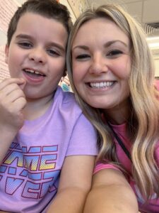 Emily Stevens and student