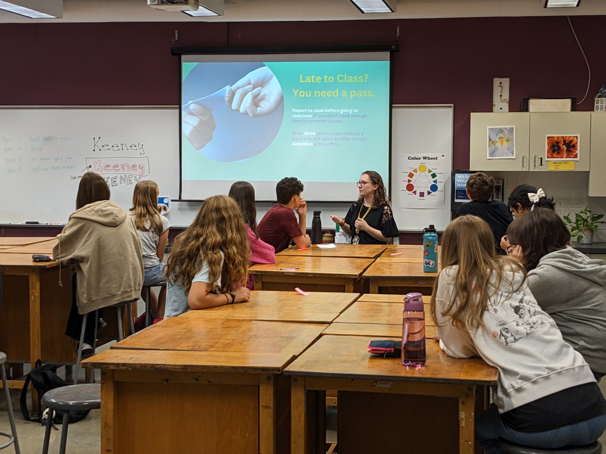 High school students in class