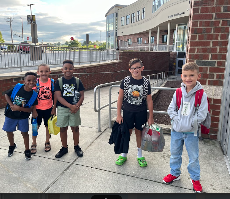 LM elementary students on the first day of school.