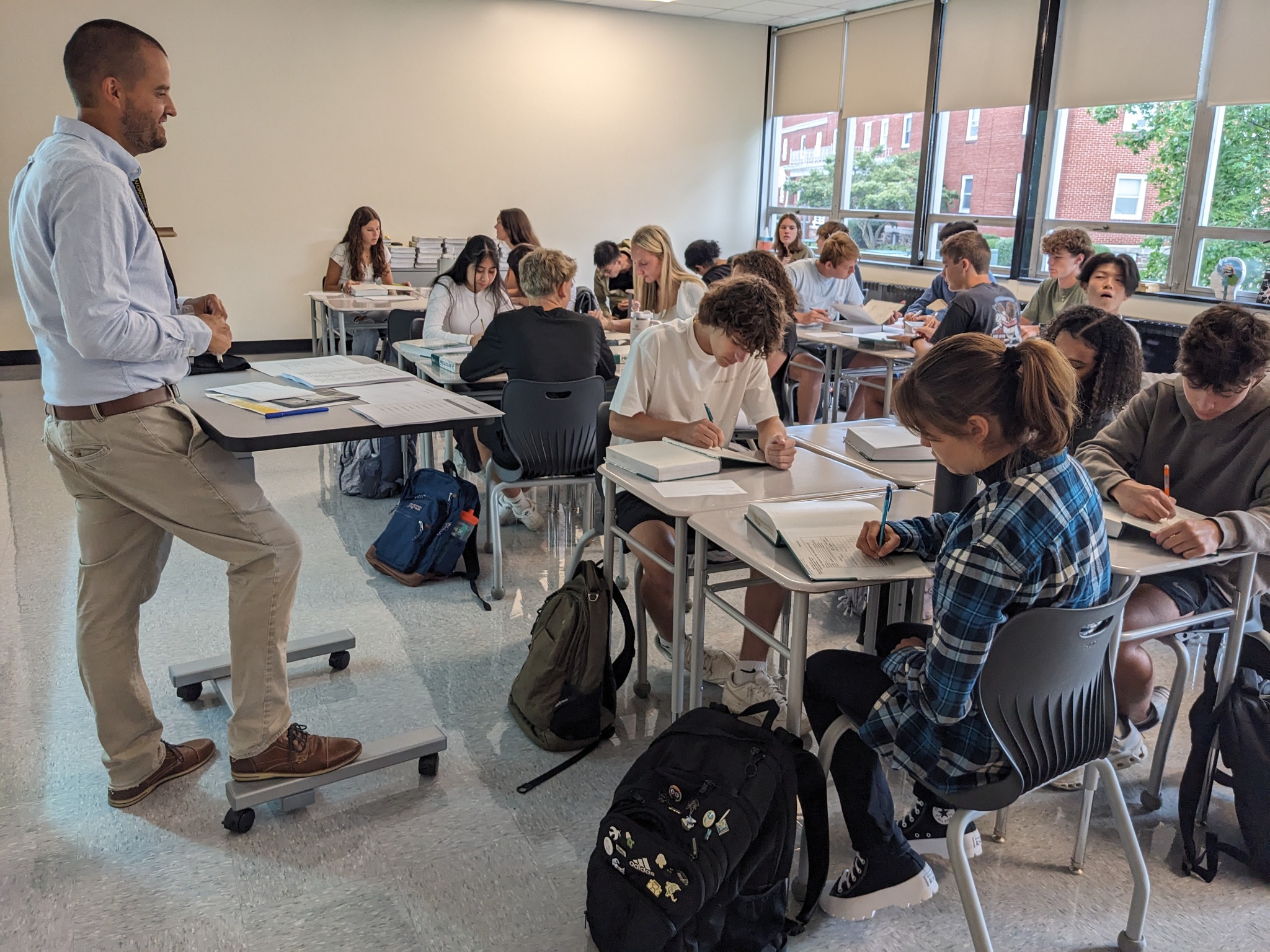 Students doing classwork