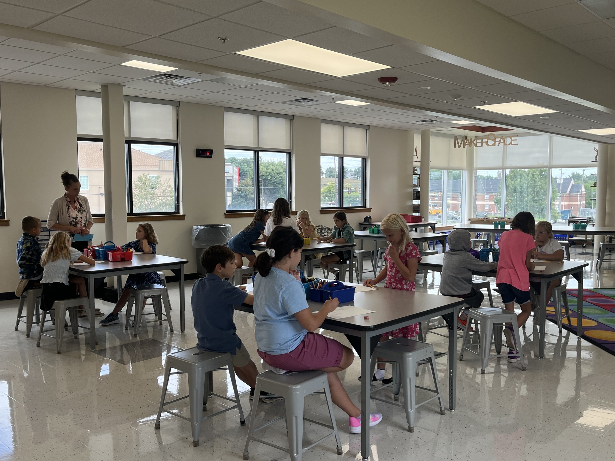 Students in Elementary MakerSpace