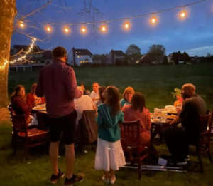 group gathered outdoors