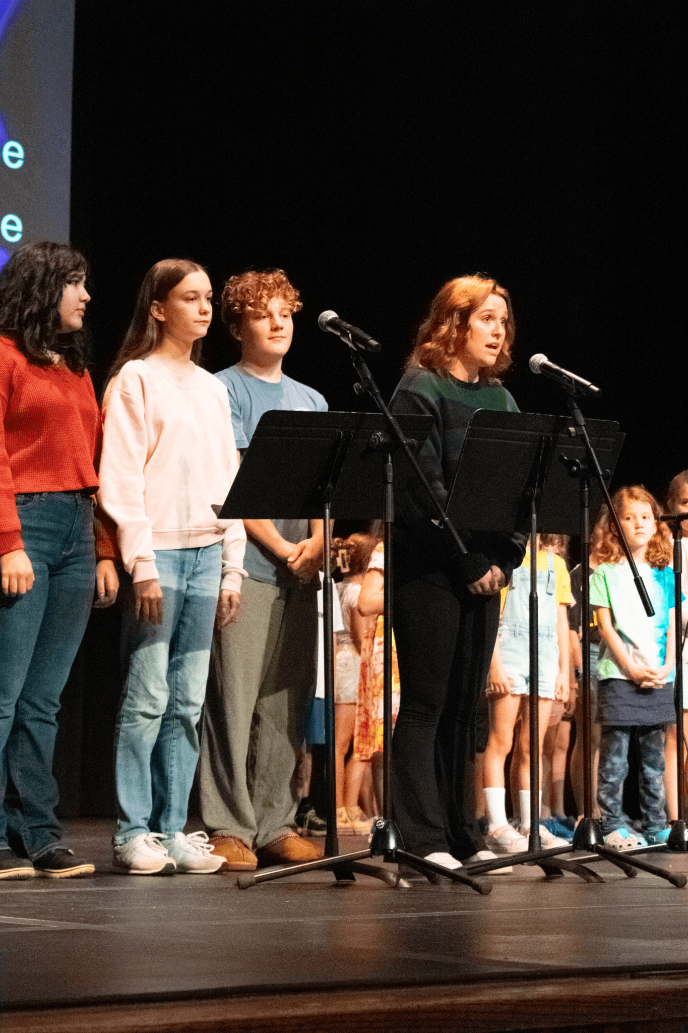 Students on stage