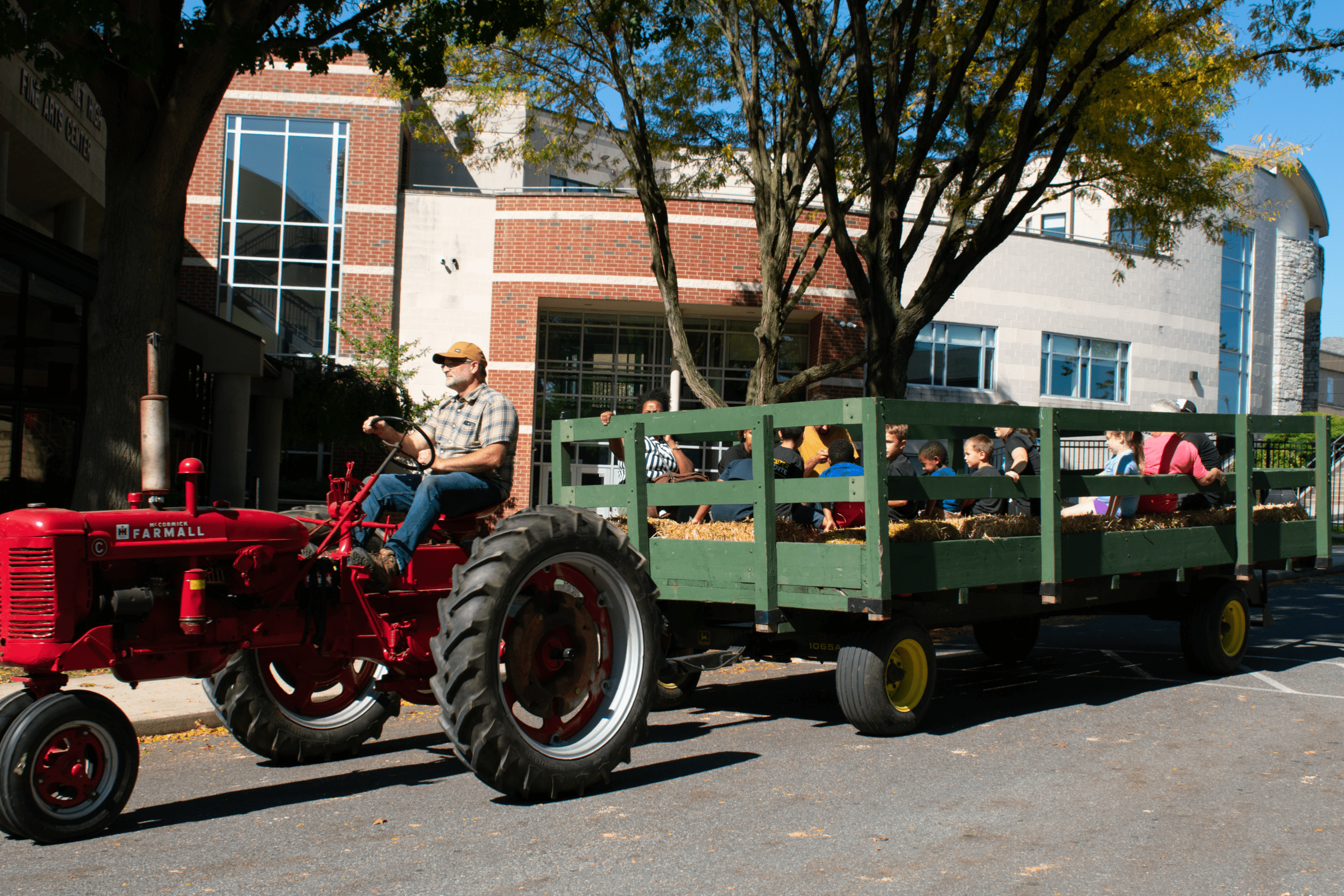 Wagon ride during Homecoming