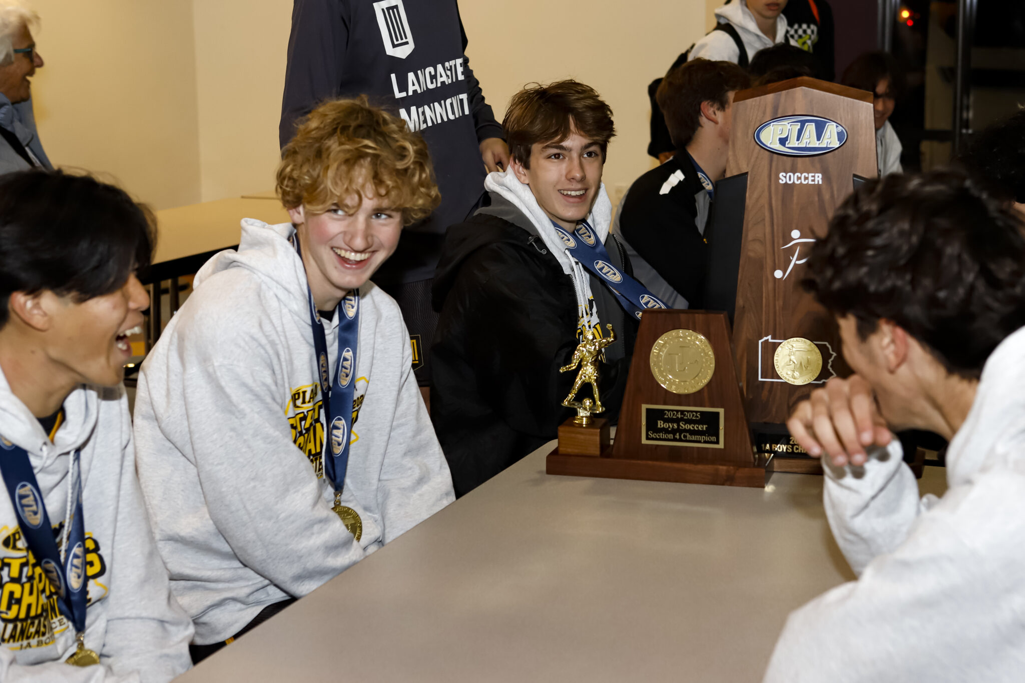 Boys Soccer Team after State Championship win