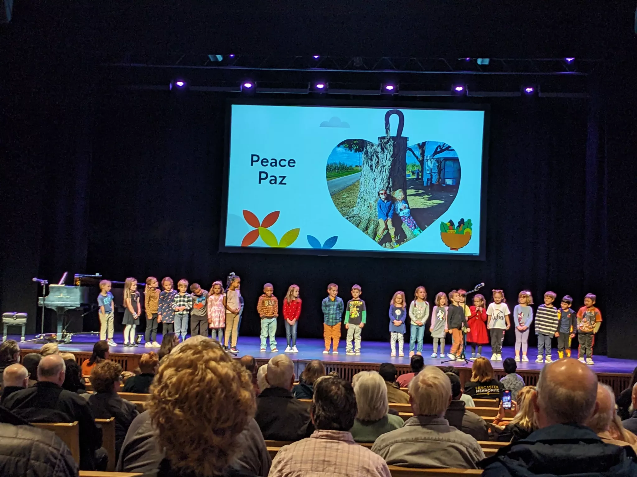 Students singing in Chapel during Grandparents Day