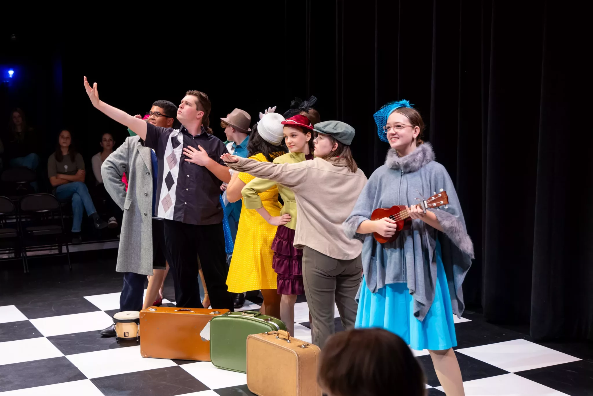 LMH Fall Play- students on stage