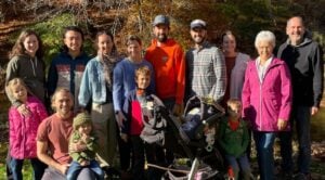 JOHN WITH HIS FOUR CHILDREN AND SIX GRANDCHILDREN